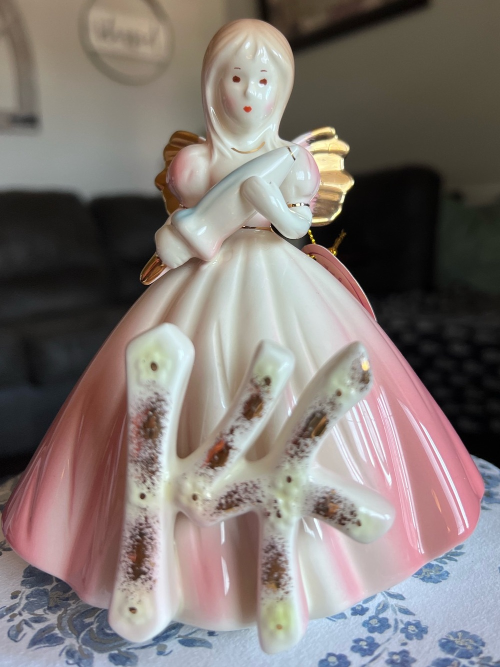Josef Originals Birthday Girl Angel Figurine Age 14 Pink Gold w Original Tag